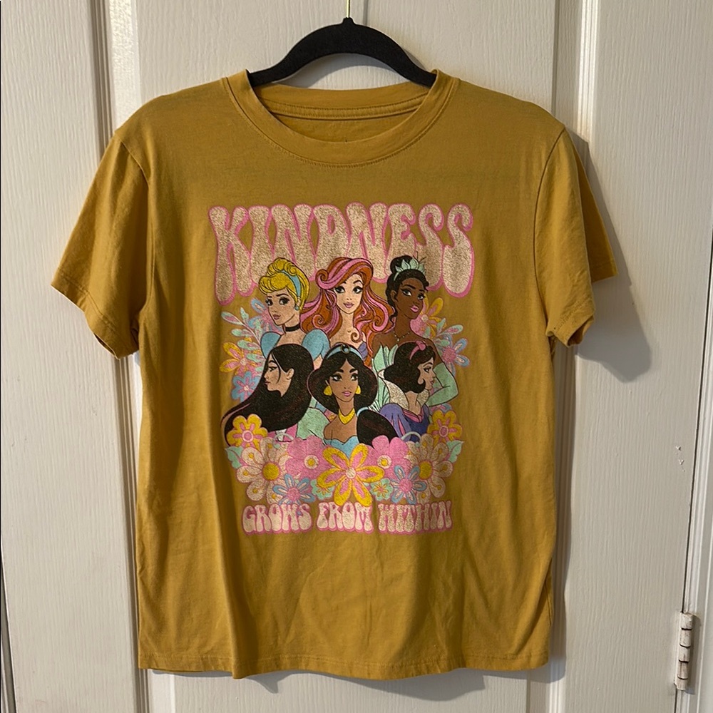 Disney Princess Yellow Graphic T-Shirt Kindness Grows From Within Medium